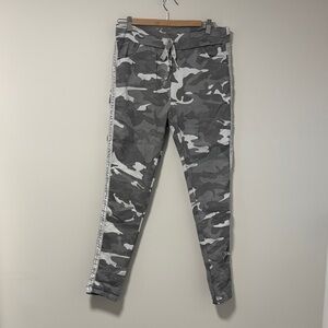 Gray Camouflage Joggers with side bling